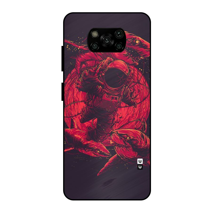 Coloured Spaceman Metal Back Case for Poco X3