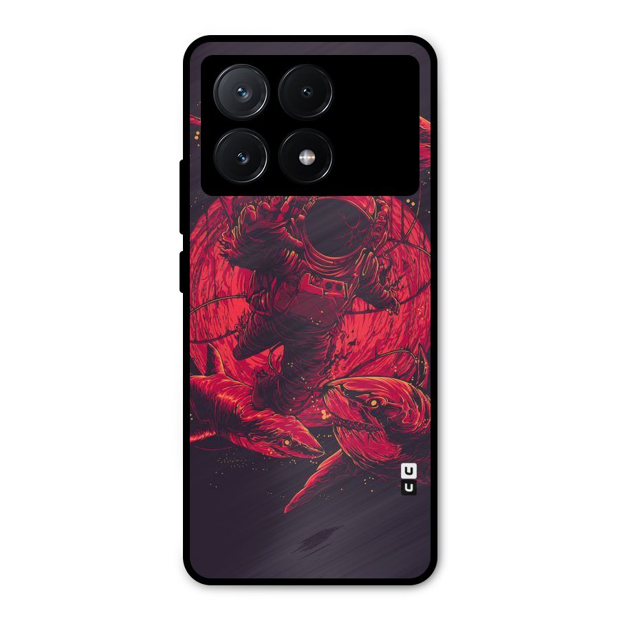 Coloured Spaceman Metal Back Case for Poco X6 Pro