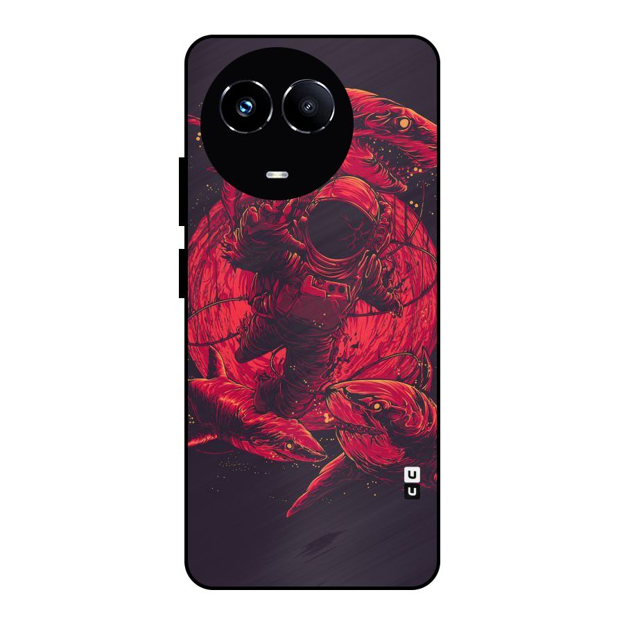 Coloured Spaceman Metal Back Case for Realme 11X