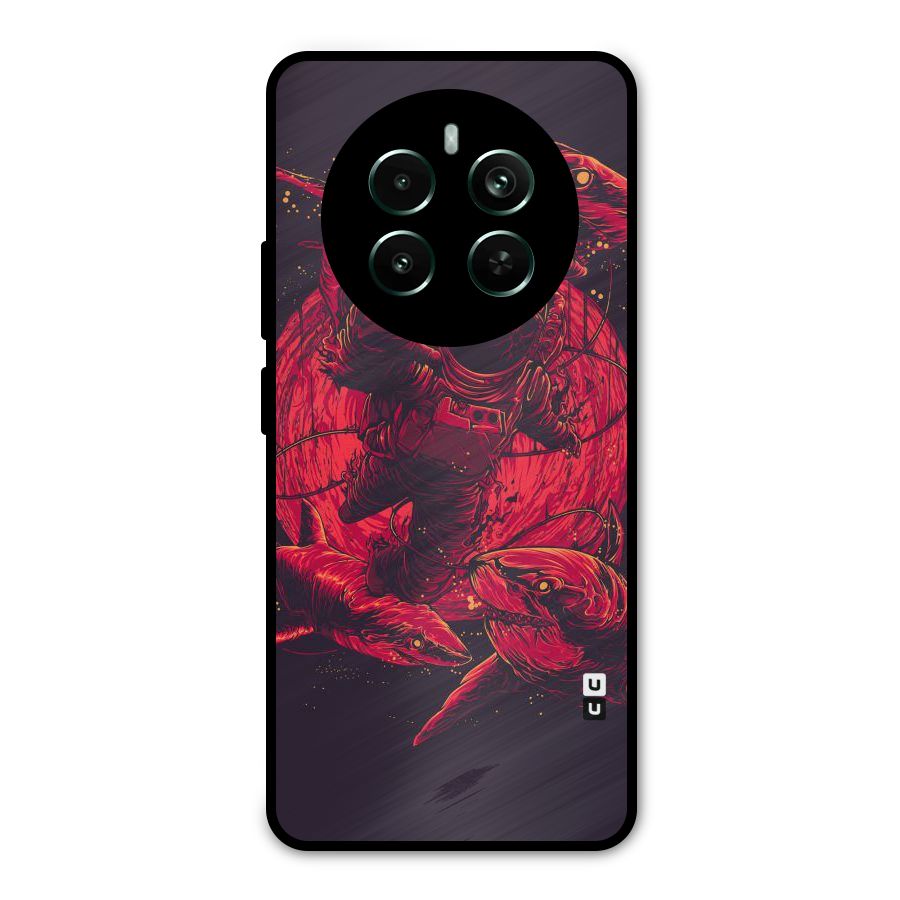 Coloured Spaceman Metal Back Case for Realme 12 Pro Plus