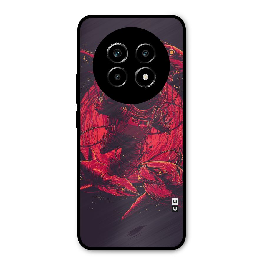 Coloured Spaceman Metal Back Case for Realme 14 Pro Lite