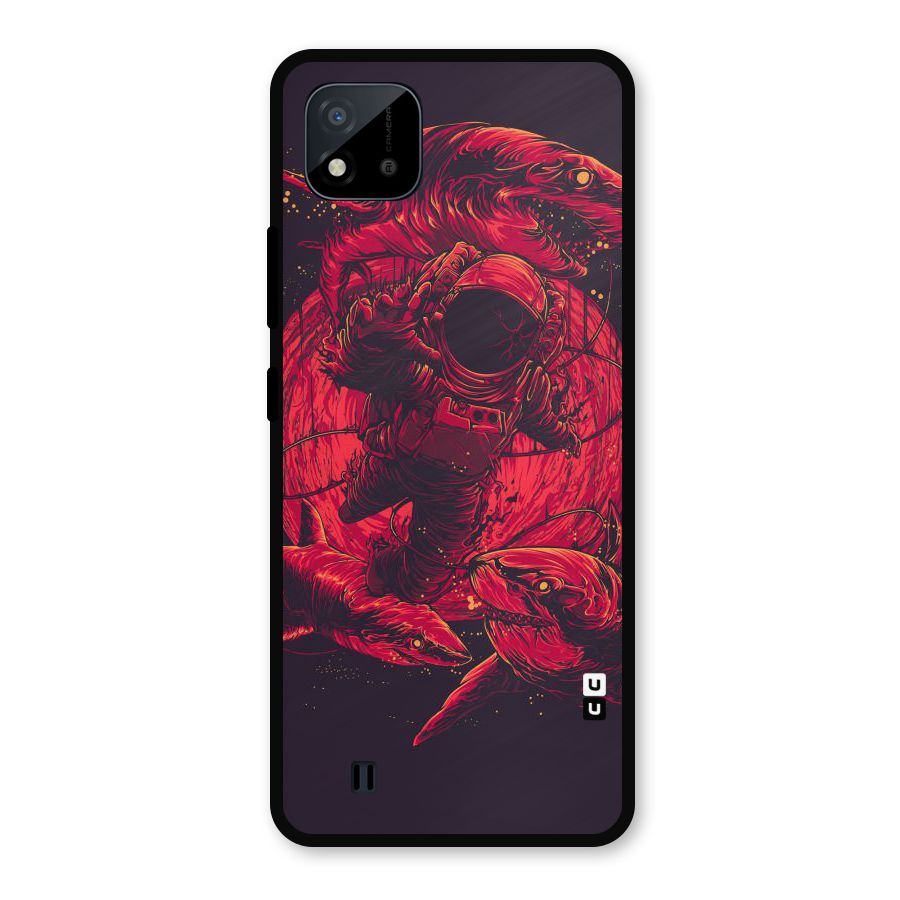Coloured Spaceman Metal Back Case for Realme C11 2021