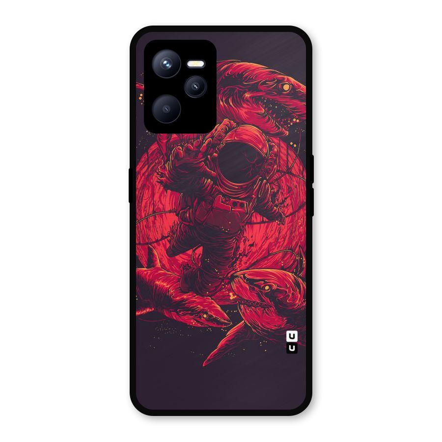 Coloured Spaceman Metal Back Case for Realme C35