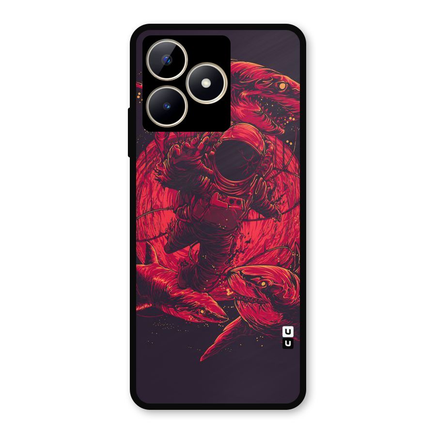 Coloured Spaceman Metal Back Case for Realme C53