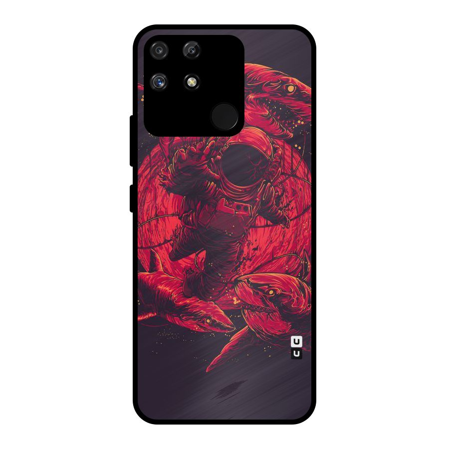 Coloured Spaceman Metal Back Case for Realme Narzo 50A