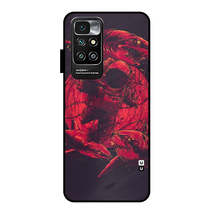 Coloured Spaceman Metal Back Case for Redmi 10 Prime