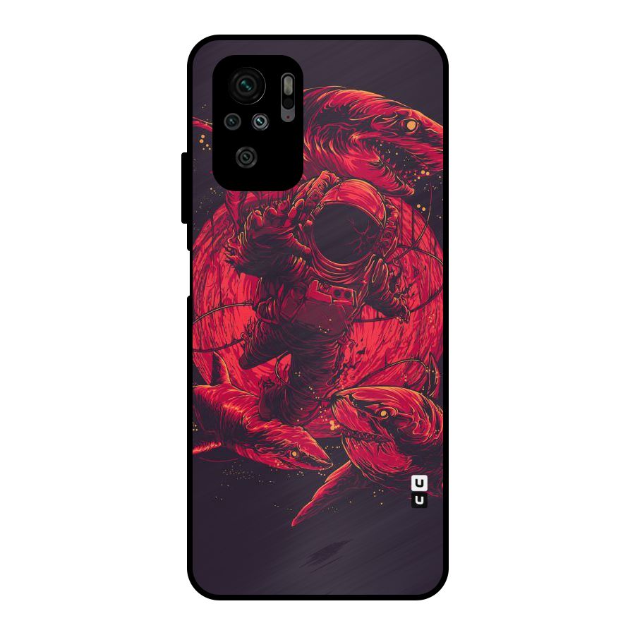 Coloured Spaceman Metal Back Case for Redmi Note 10S