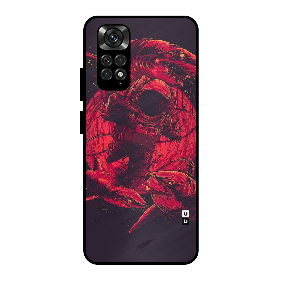 Coloured Spaceman Metal Back Case for Redmi Note 11 Pro