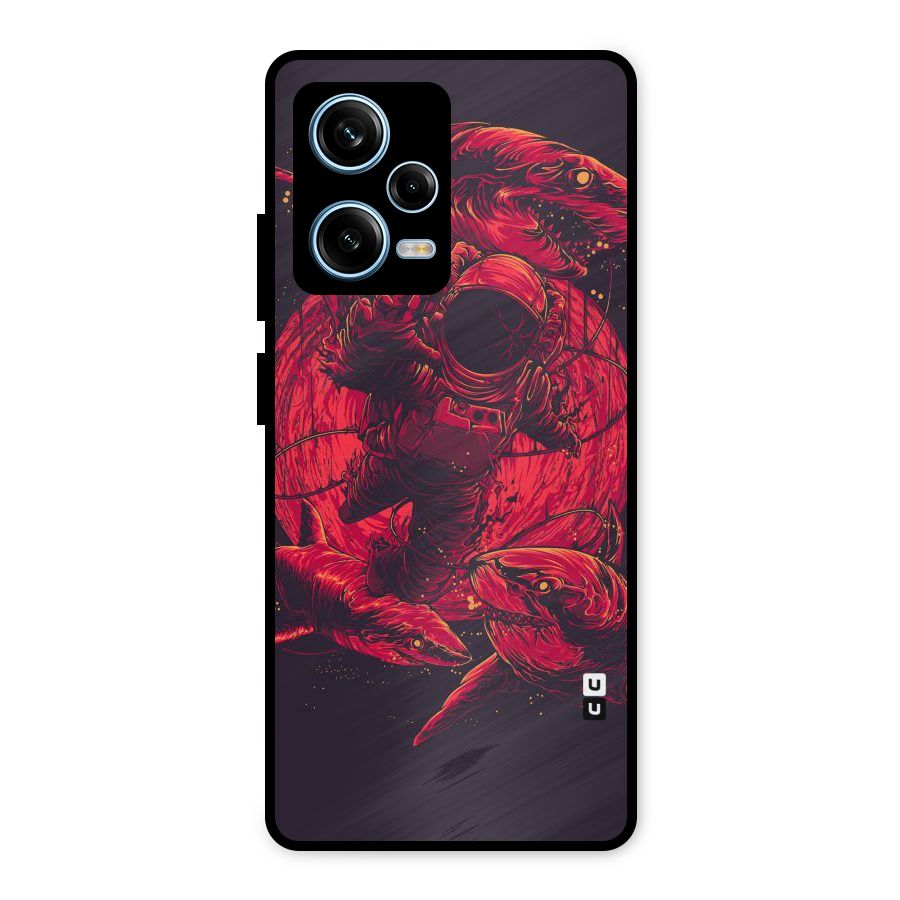 Coloured Spaceman Metal Back Case for Redmi Note 12 Pro