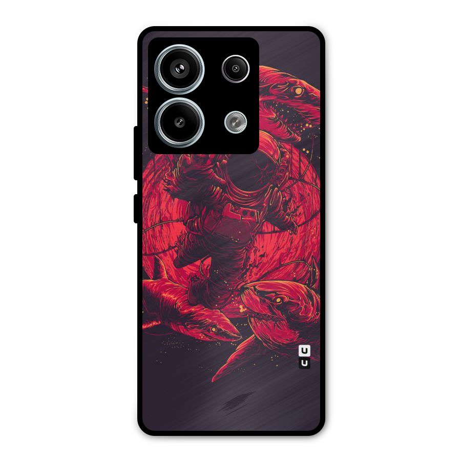 Coloured Spaceman Metal Back Case for Redmi Note 13 Pro 5G