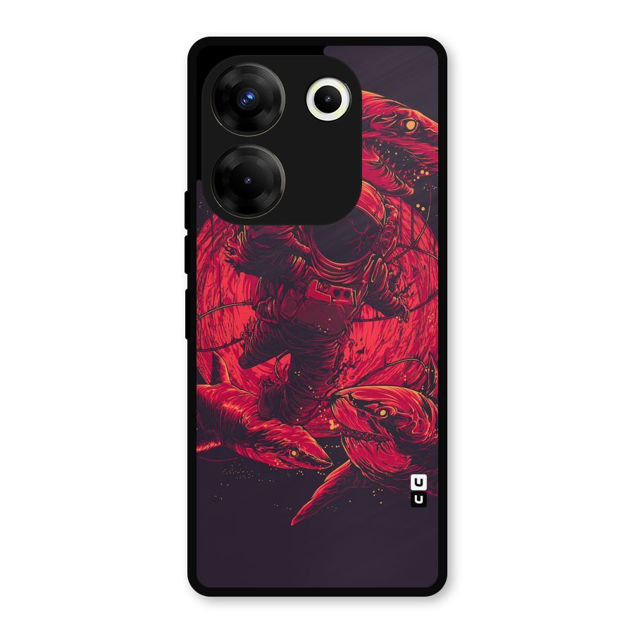 Coloured Spaceman Metal Back Case for Tecno Camon 20 Pro