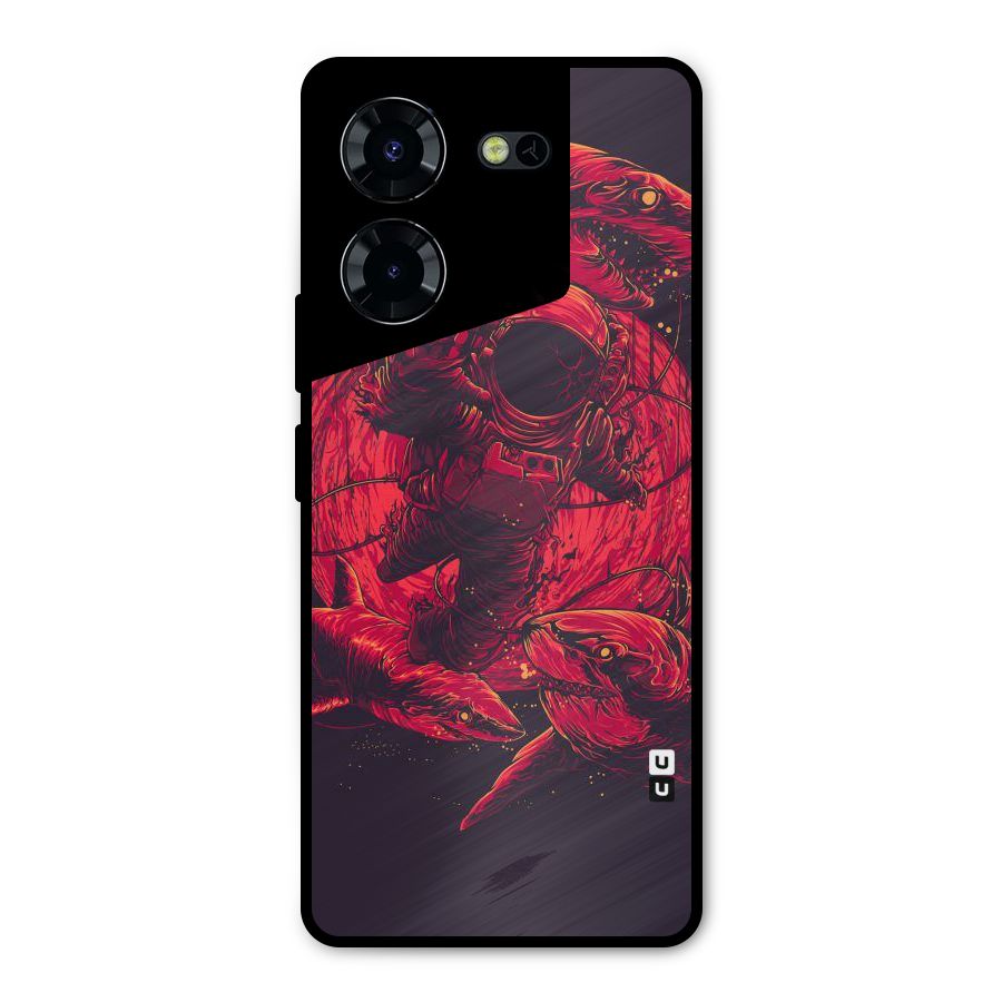 Coloured Spaceman Metal Back Case for Tecno Pova 5 Pro 5G