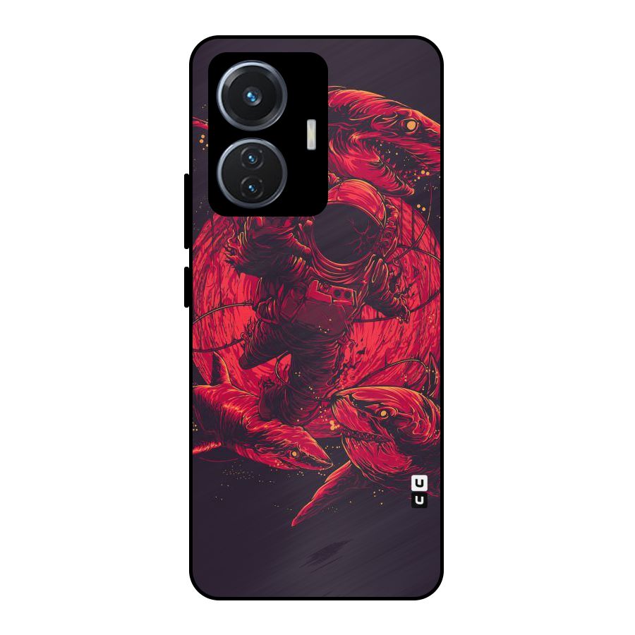 Coloured Spaceman Metal Back Case for Vivo T1 44W