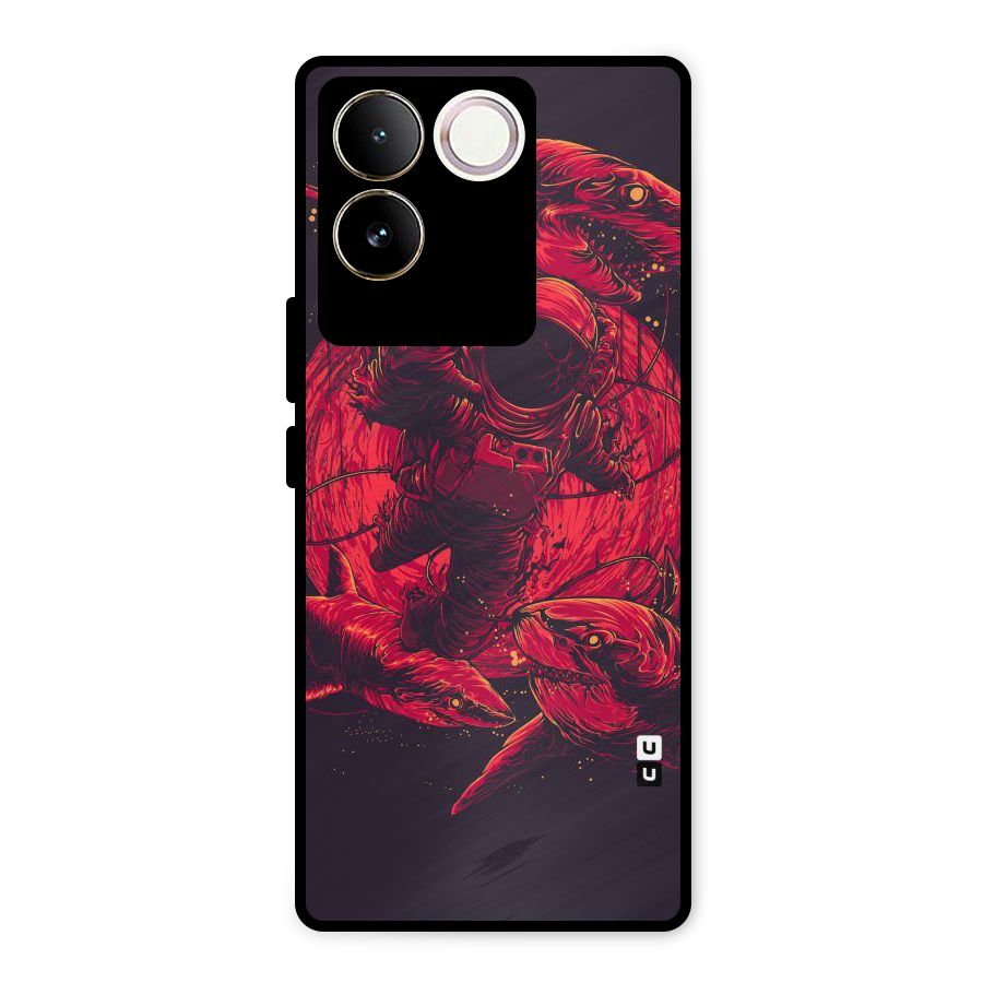 Coloured Spaceman Metal Back Case for Vivo T2 Pro