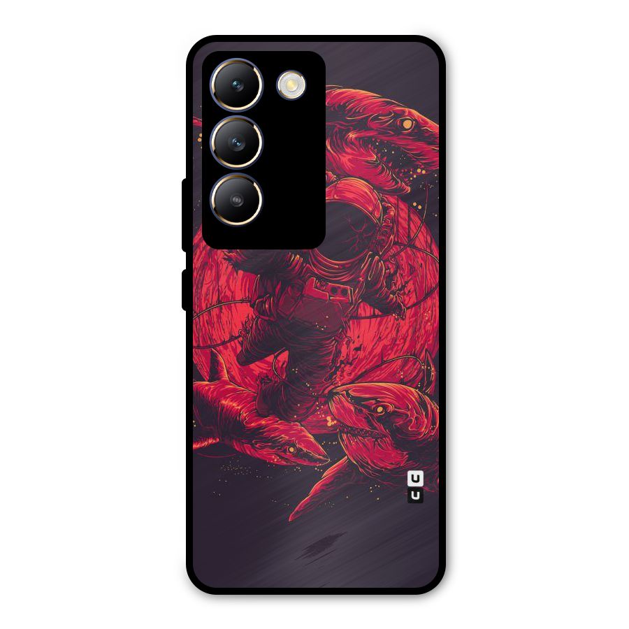 Coloured Spaceman Metal Back Case for Vivo T3 5G