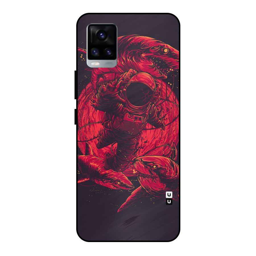 Coloured Spaceman Metal Back Case for Vivo V20 2021