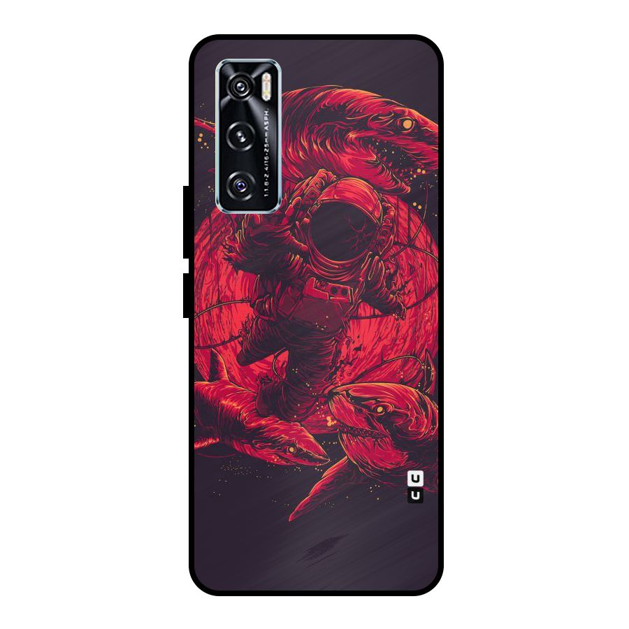 Coloured Spaceman Metal Back Case for Vivo V20 SE