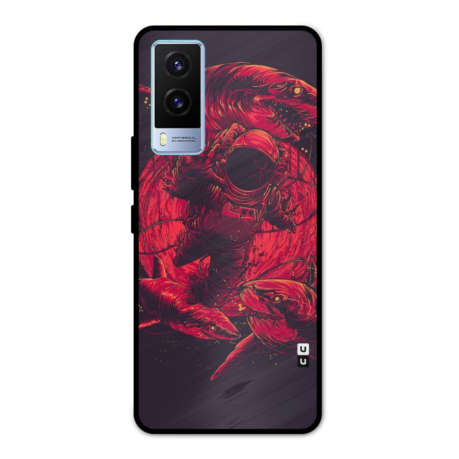 Coloured Spaceman Metal Back Case for Vivo V21e 5G