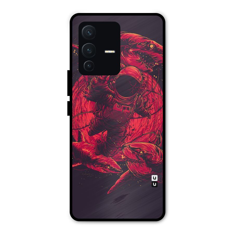 Coloured Spaceman Metal Back Case for Vivo V23 Pro
