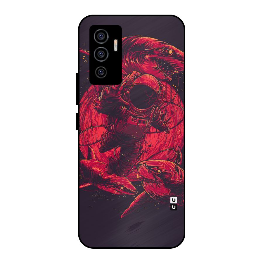 Coloured Spaceman Metal Back Case for Vivo V23e
