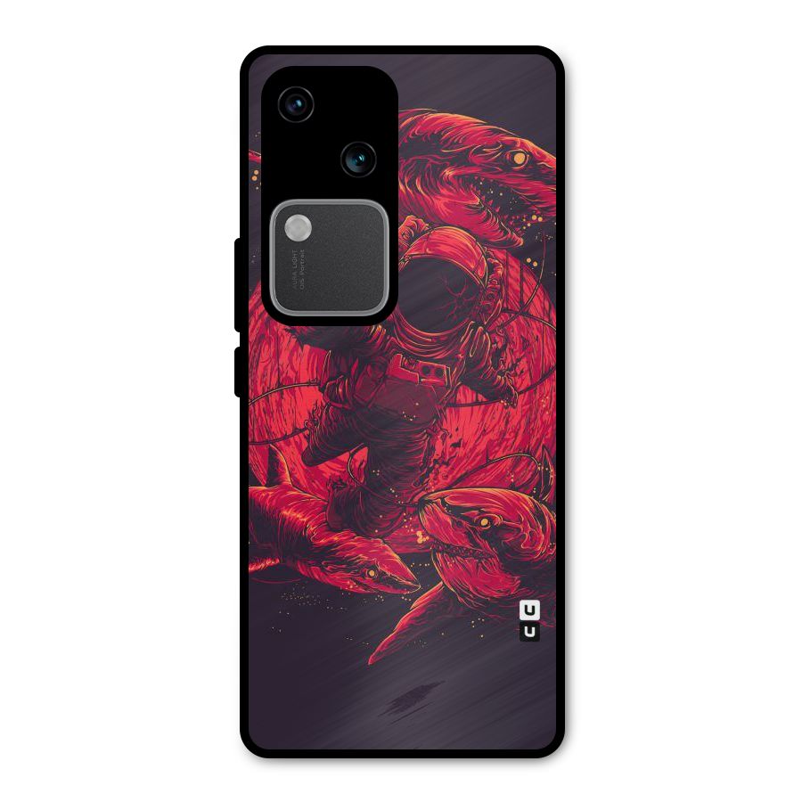 Coloured Spaceman Metal Back Case for Vivo V30