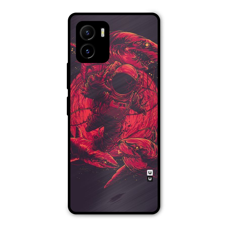 Coloured Spaceman Metal Back Case for Vivo Y15s