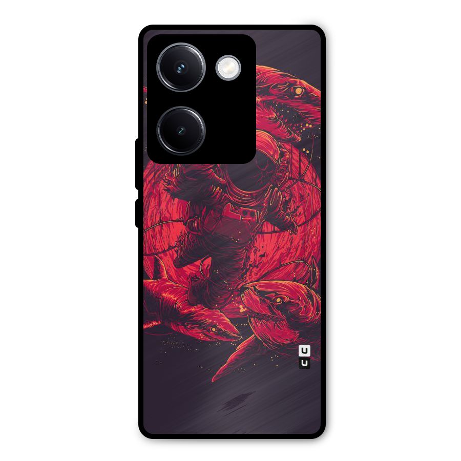 Coloured Spaceman Metal Back Case for Vivo Y300 Plus