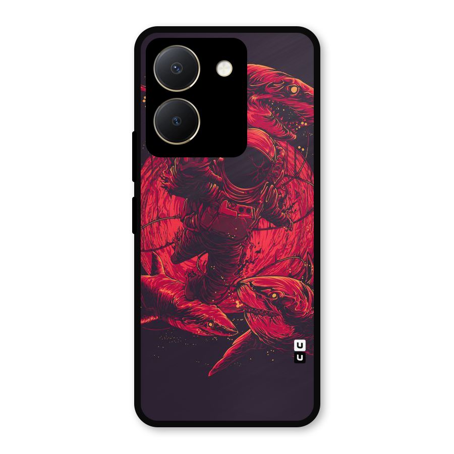 Coloured Spaceman Metal Back Case for Vivo Y36