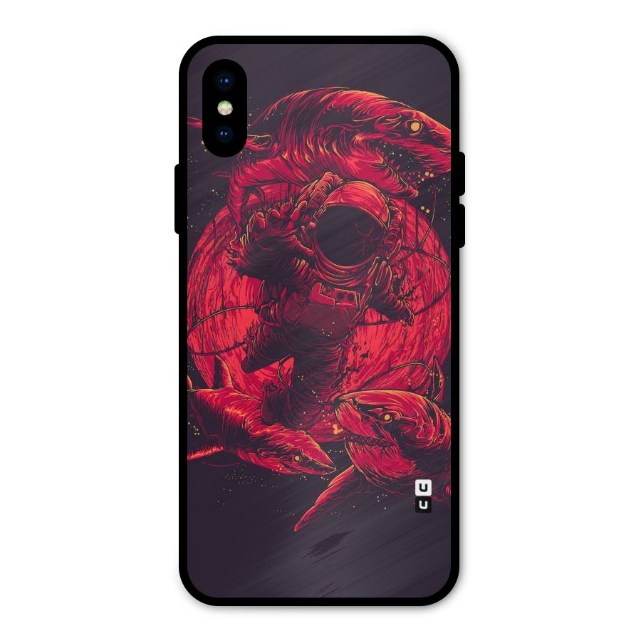 Coloured Spaceman Metal Back Case for iPhone X