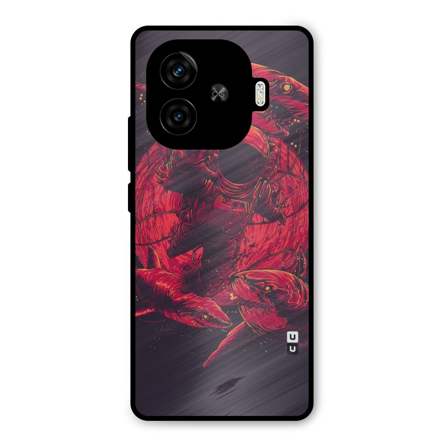Coloured Spaceman Metal Back Case for iQOO Z9 Turbo