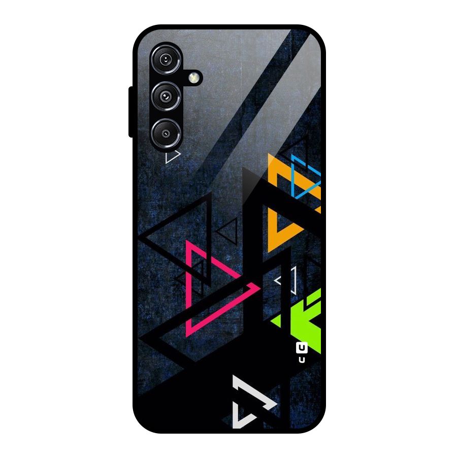Coloured Triangles Glass Back Case for Galaxy M34 5G