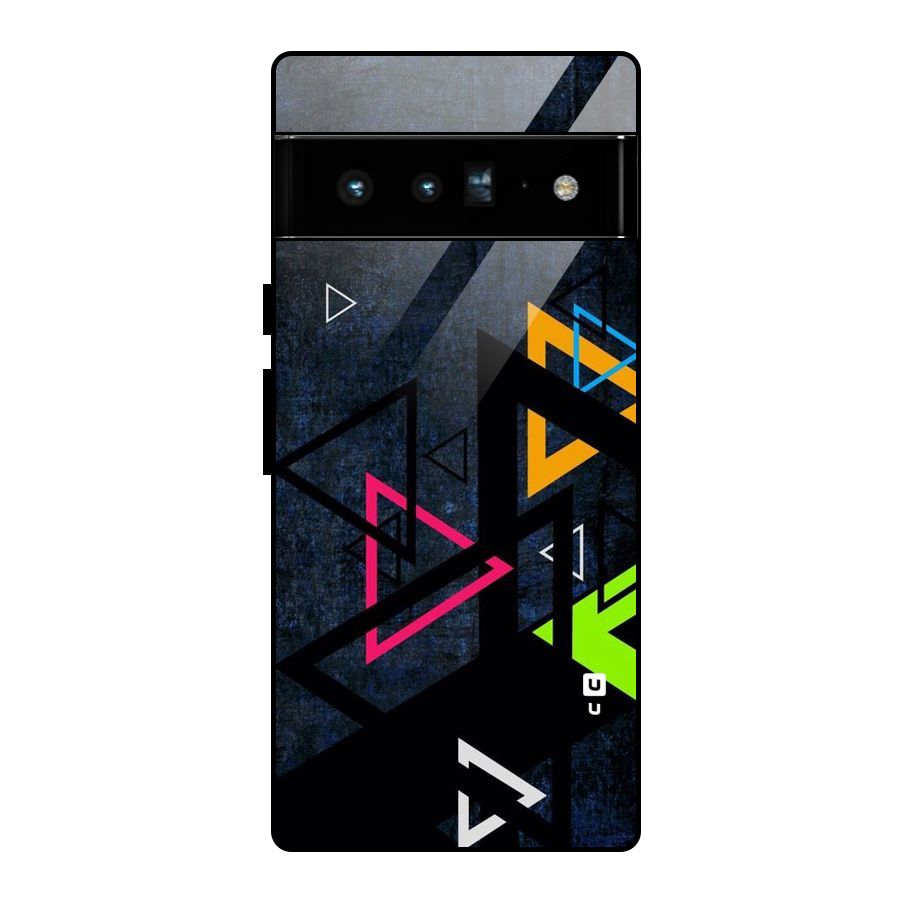 Coloured Triangles Glass Back Case for Google Pixel 6 Pro