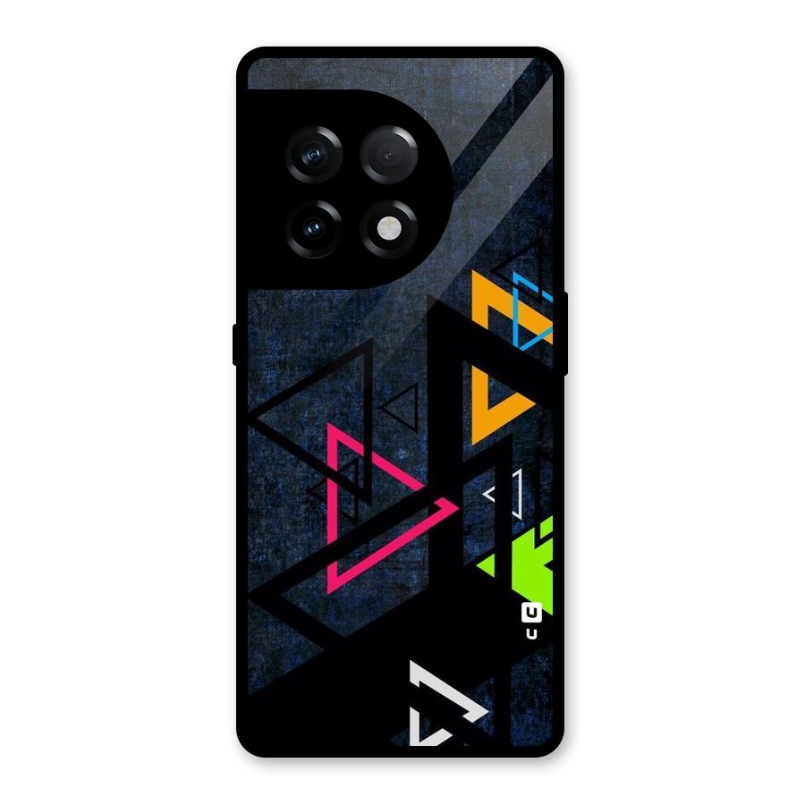 Coloured Triangles Glass Back Case for OnePlus 11R