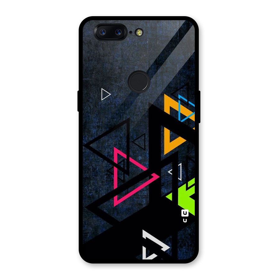 Coloured Triangles Glass Back Case for OnePlus 5T