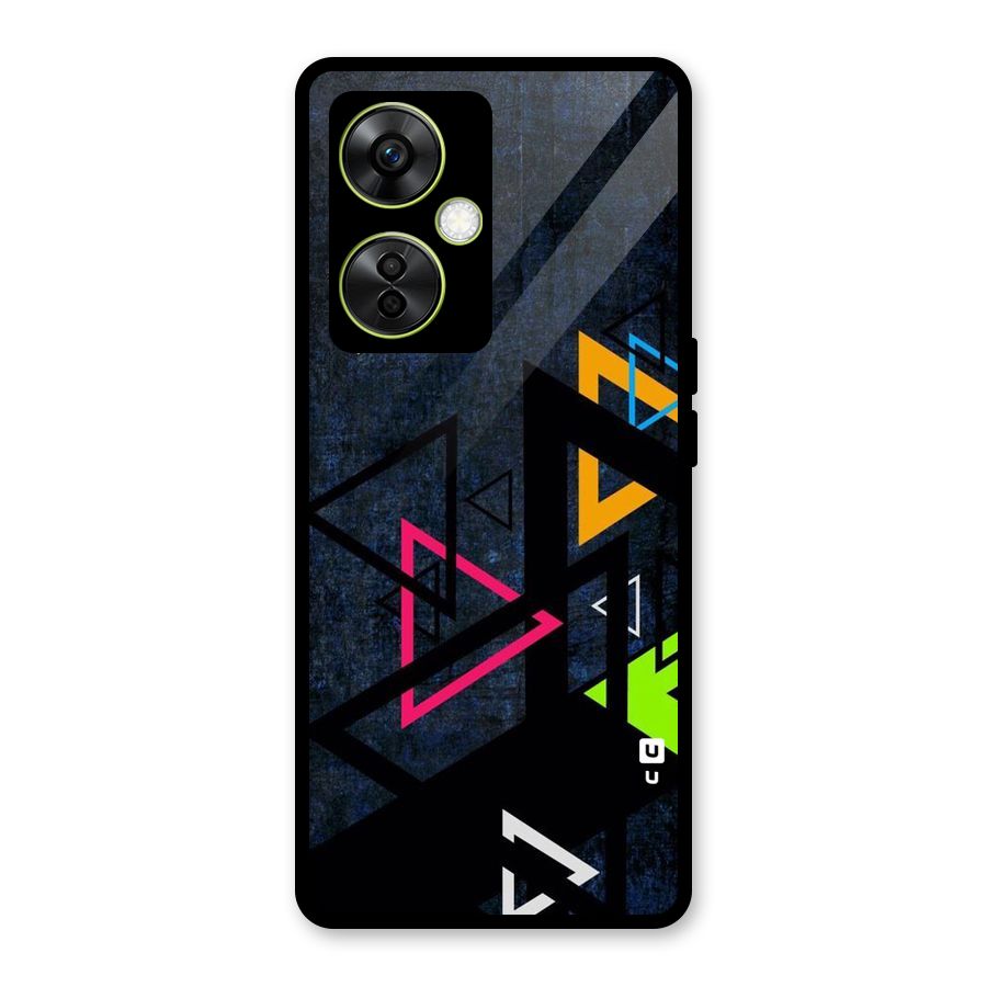 Coloured Triangles Glass Back Case for OnePlus Nord CE 3 Lite