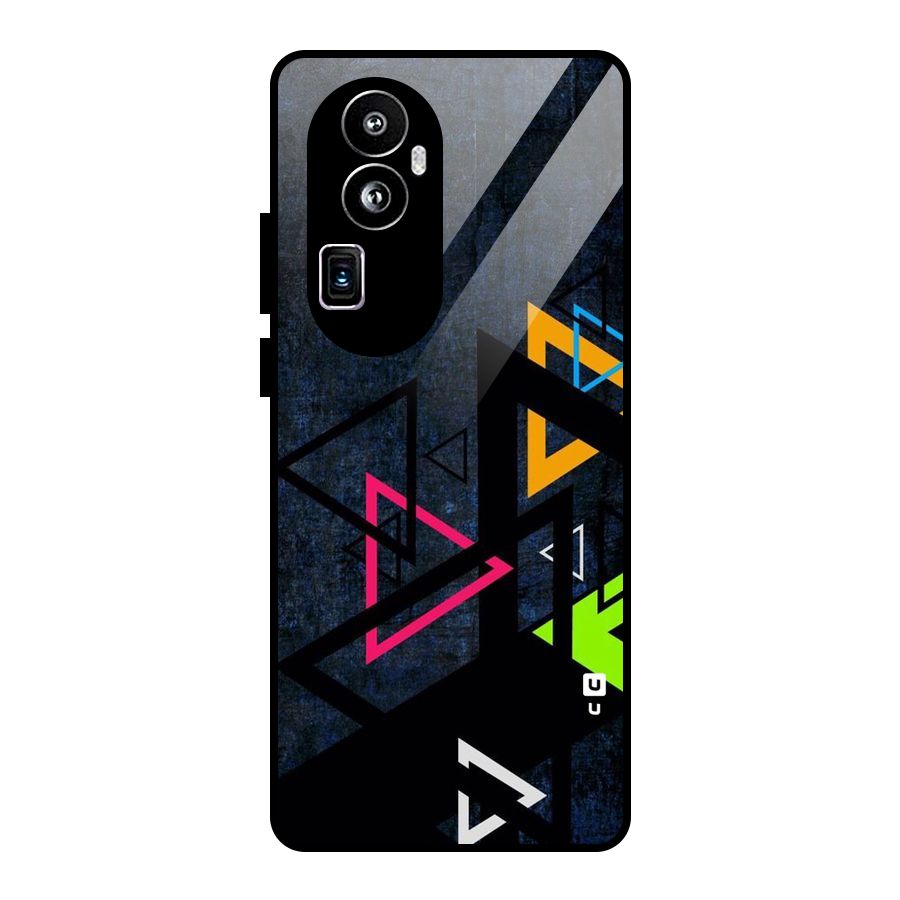 Coloured Triangles Glass Back Case for Oppo Reno10 Pro Plus