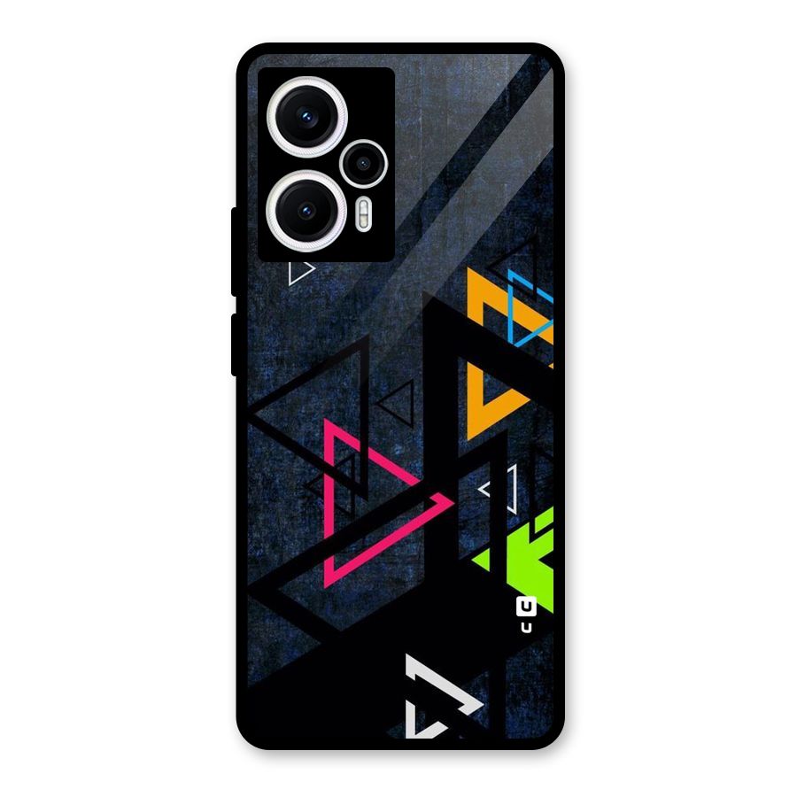 Coloured Triangles Glass Back Case for Poco F5