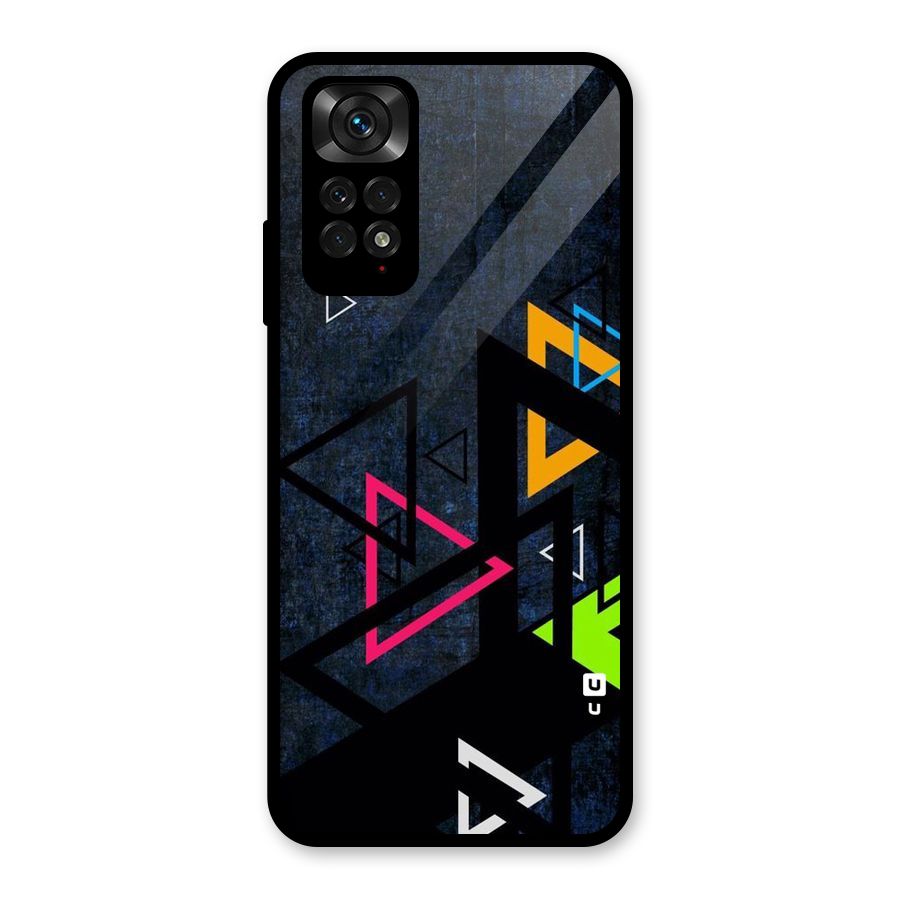 Coloured Triangles Glass Back Case for Redmi Note 11S