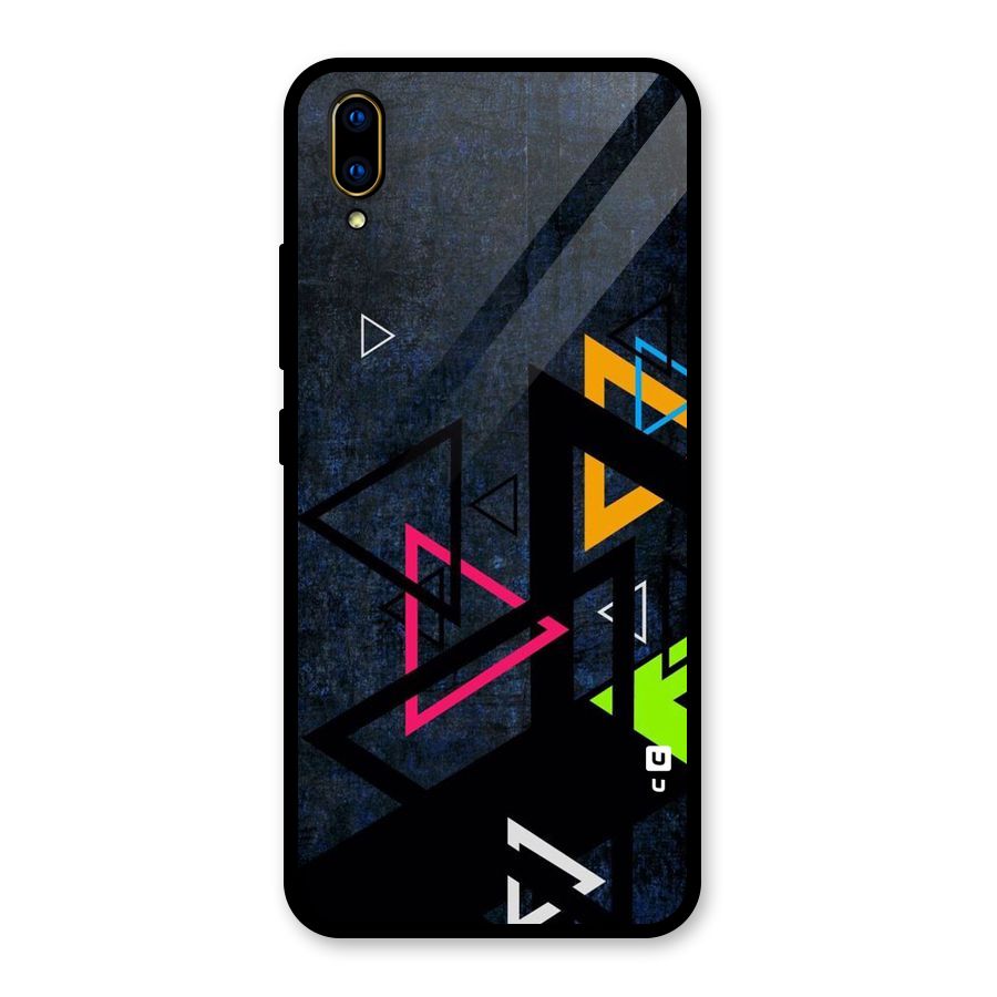 Coloured Triangles Glass Back Case for Vivo V11 Pro