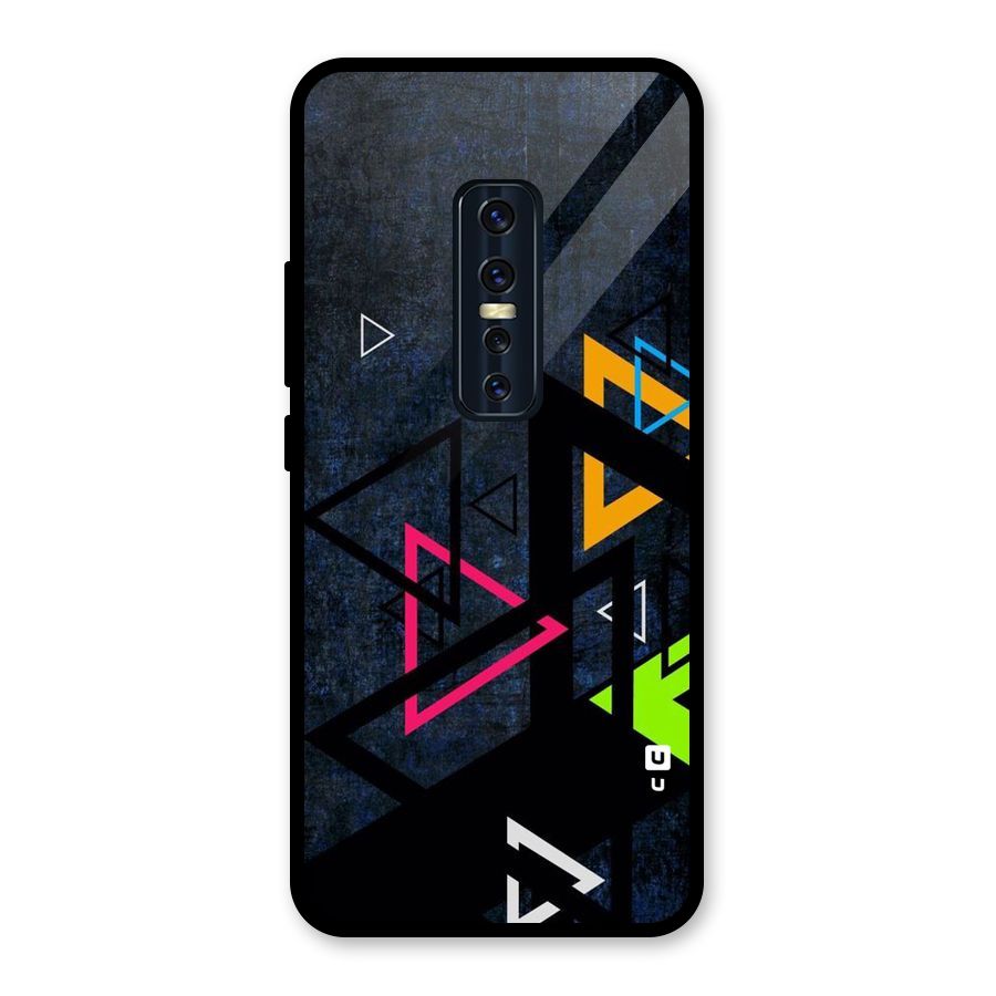 Coloured Triangles Glass Back Case for Vivo V17 Pro
