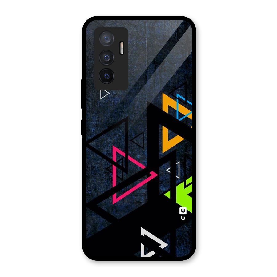 Coloured Triangles Glass Back Case for Vivo V23e