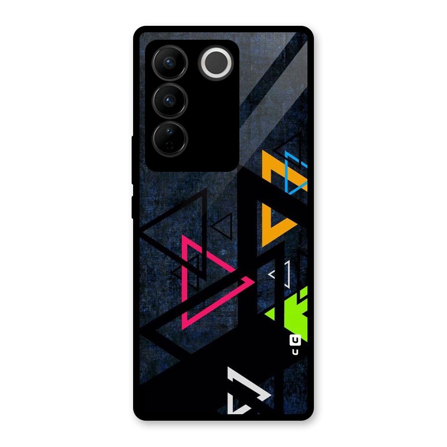 Coloured Triangles Glass Back Case for Vivo V27