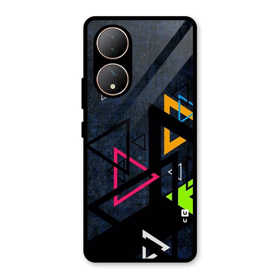 Coloured Triangles Glass Back Case for Vivo Y100A