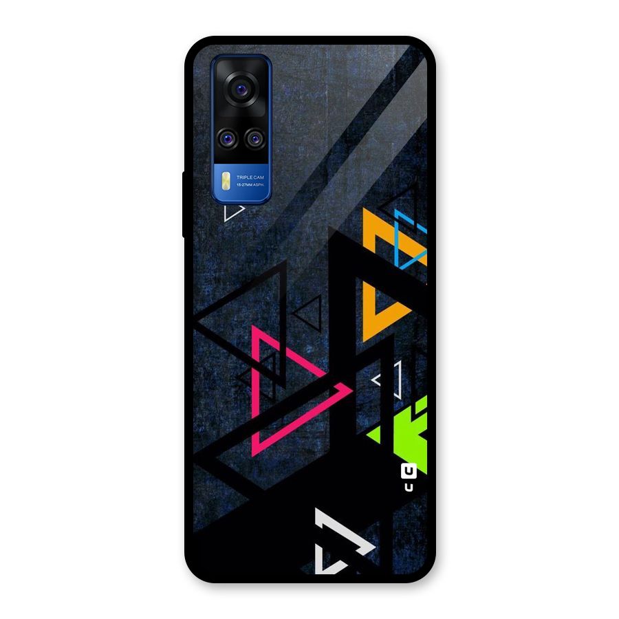 Coloured Triangles Glass Back Case for Vivo Y31