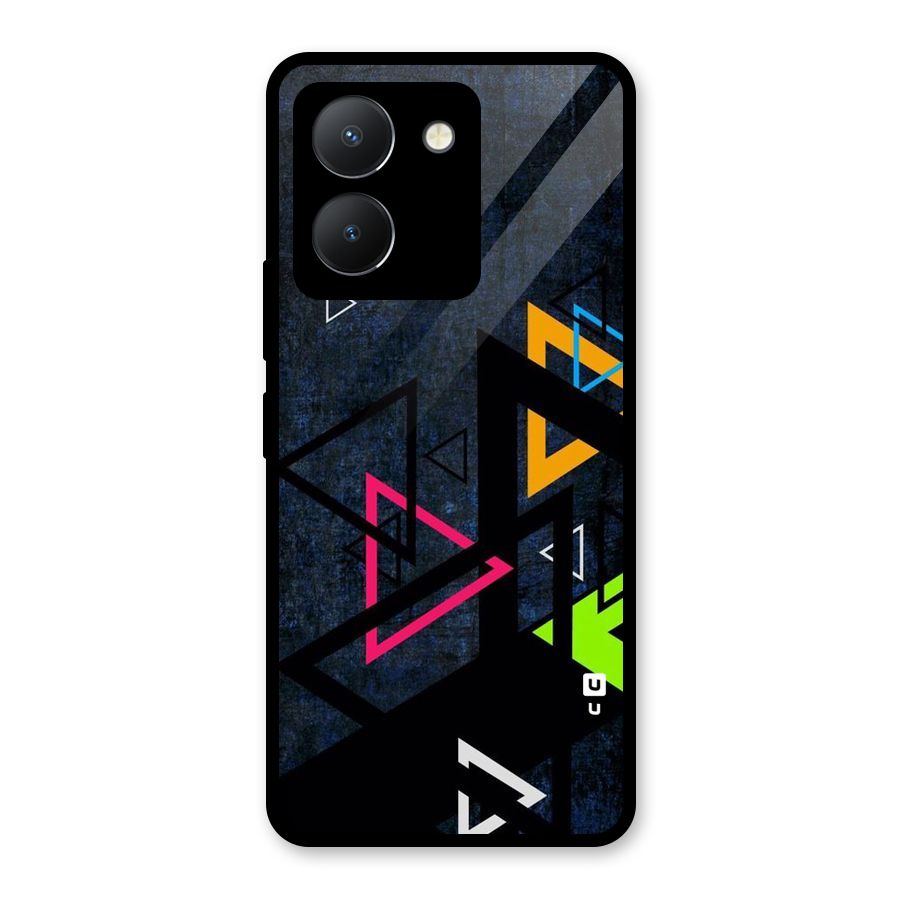 Coloured Triangles Glass Back Case for Vivo Y36