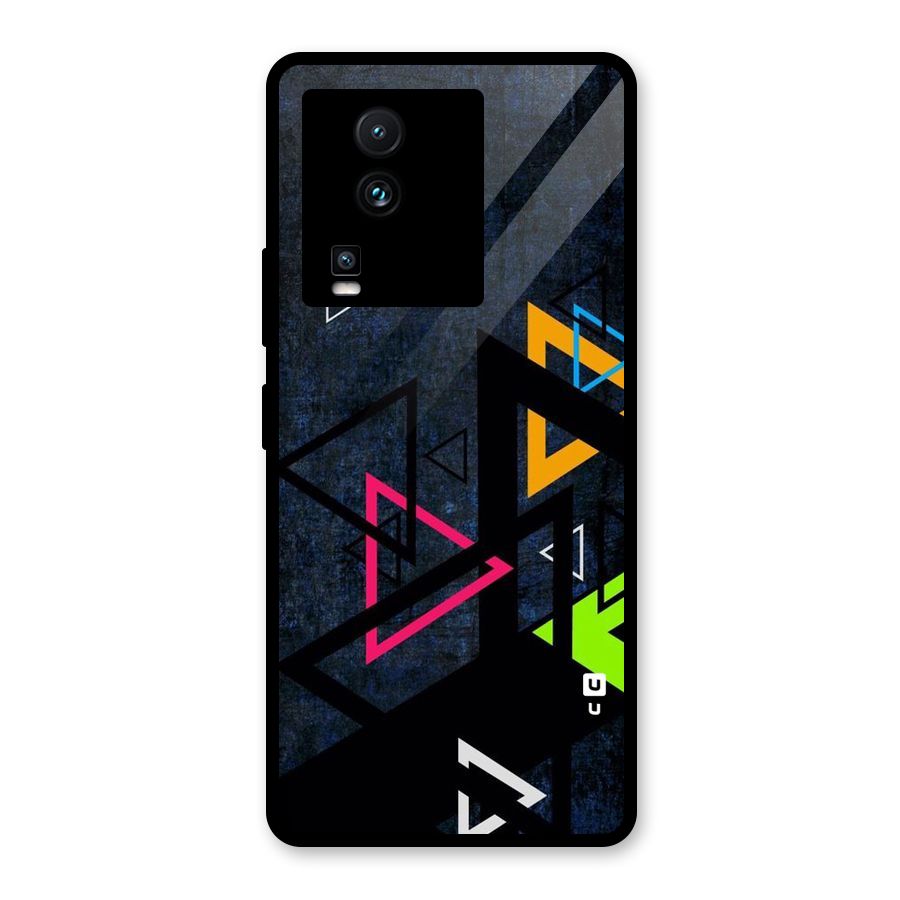 Coloured Triangles Glass Back Case for Vivo iQOO Neo 7