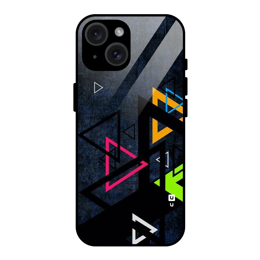 Coloured Triangles Glass Back Case for iPhone 15