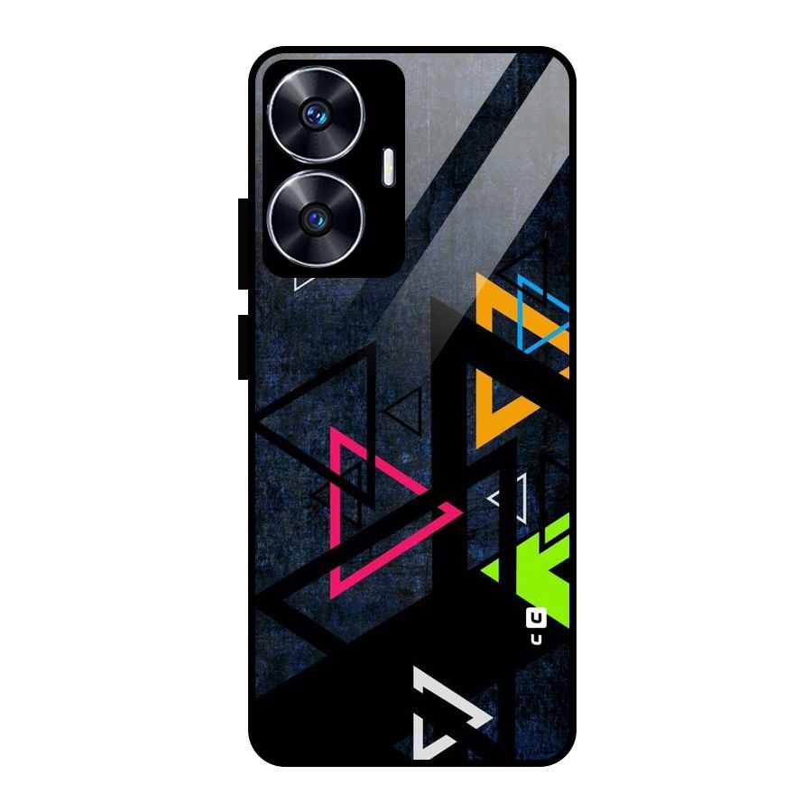 Coloured Triangles Glass Back Case for realme C55