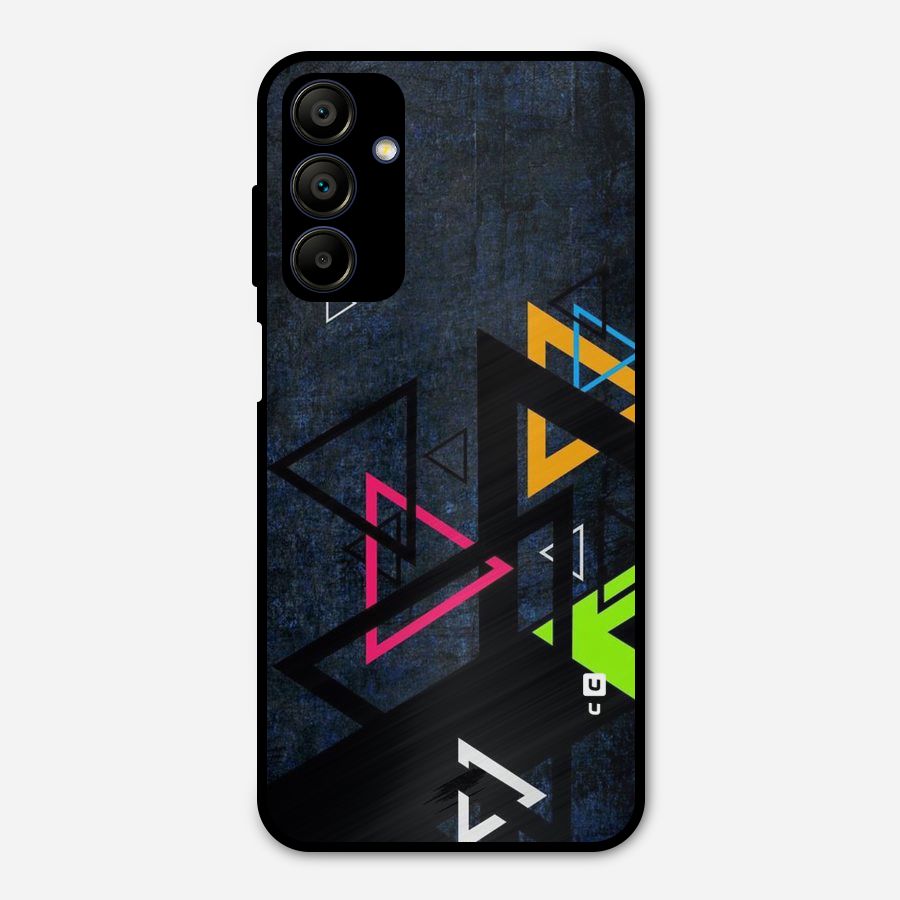 Coloured Triangles Metal Back Case for Galaxy A15 5G