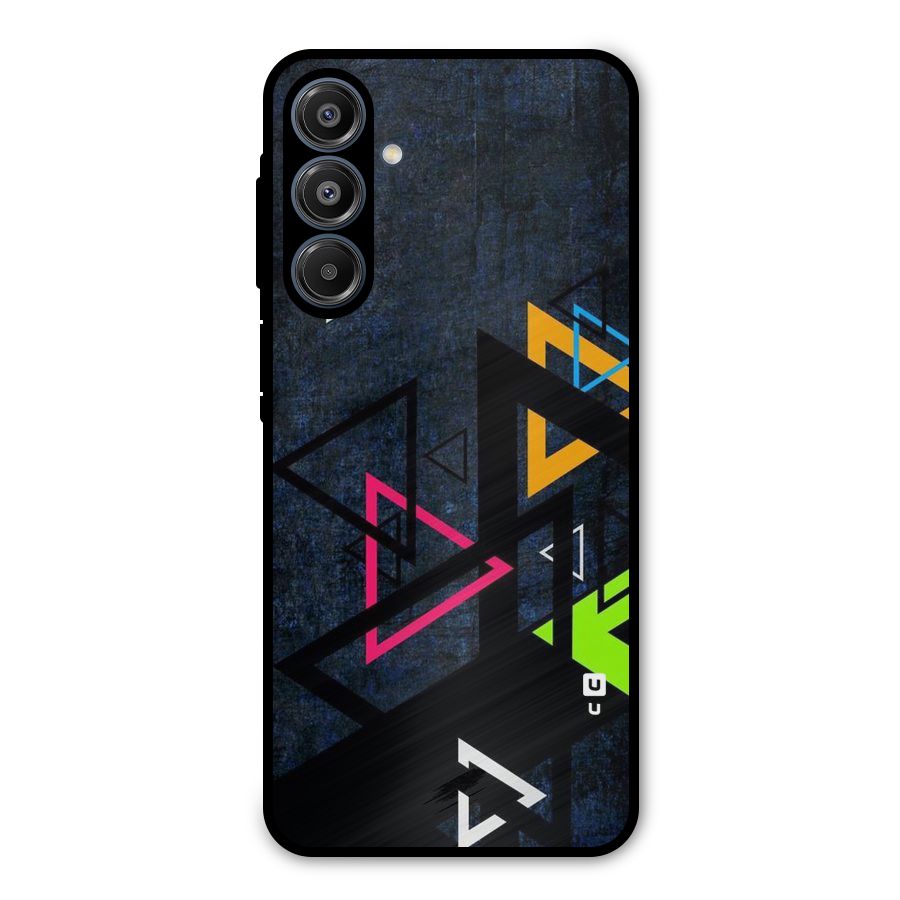Coloured Triangles Metal Back Case for Galaxy A16 5G